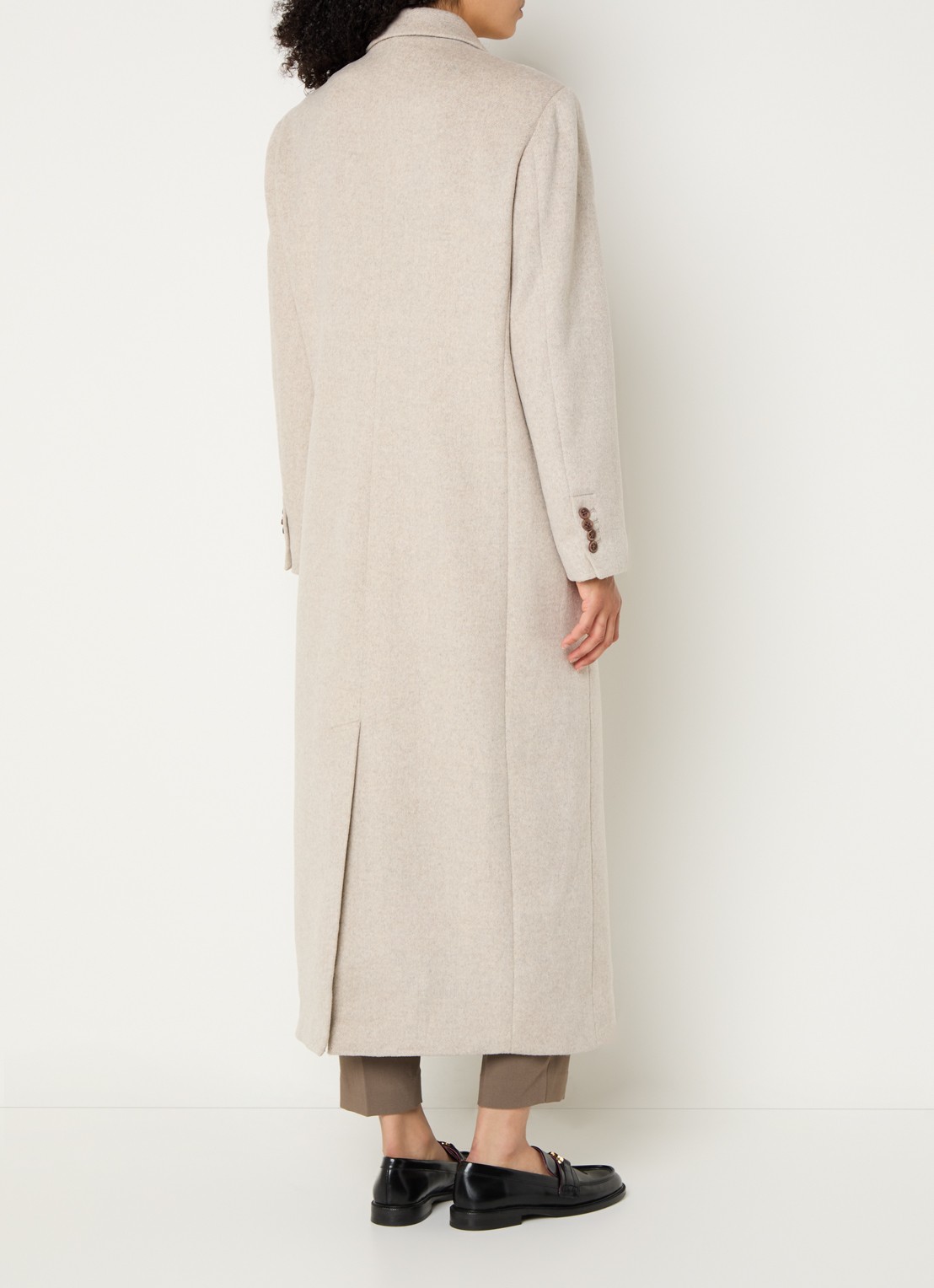 Bruuns Bazaar Jas in wolblend met steekzakken - achterkant 4 beige