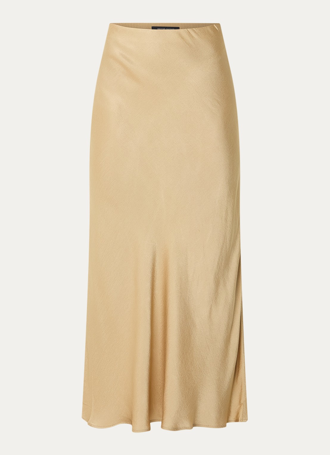 Bruuns Bazaar Joanelle maxi rok van satijn - voorkant beige