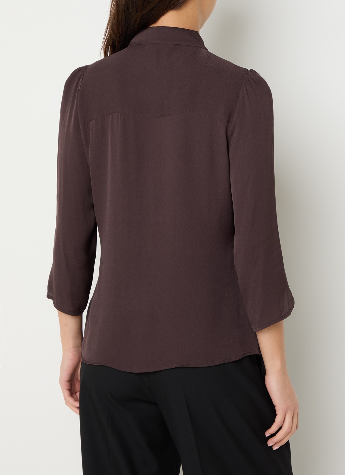 Bruuns Bazaar Kamille blouse met kraag - achterkant 4 hazelnootbruin