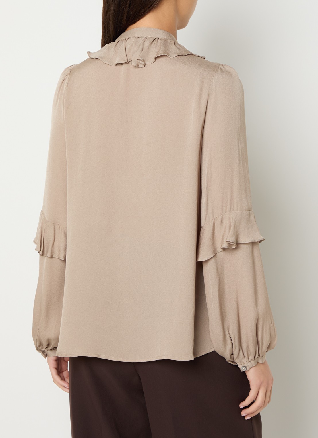 Bruuns Bazaar Kamille tuniek met volant - achterkant 2 beige