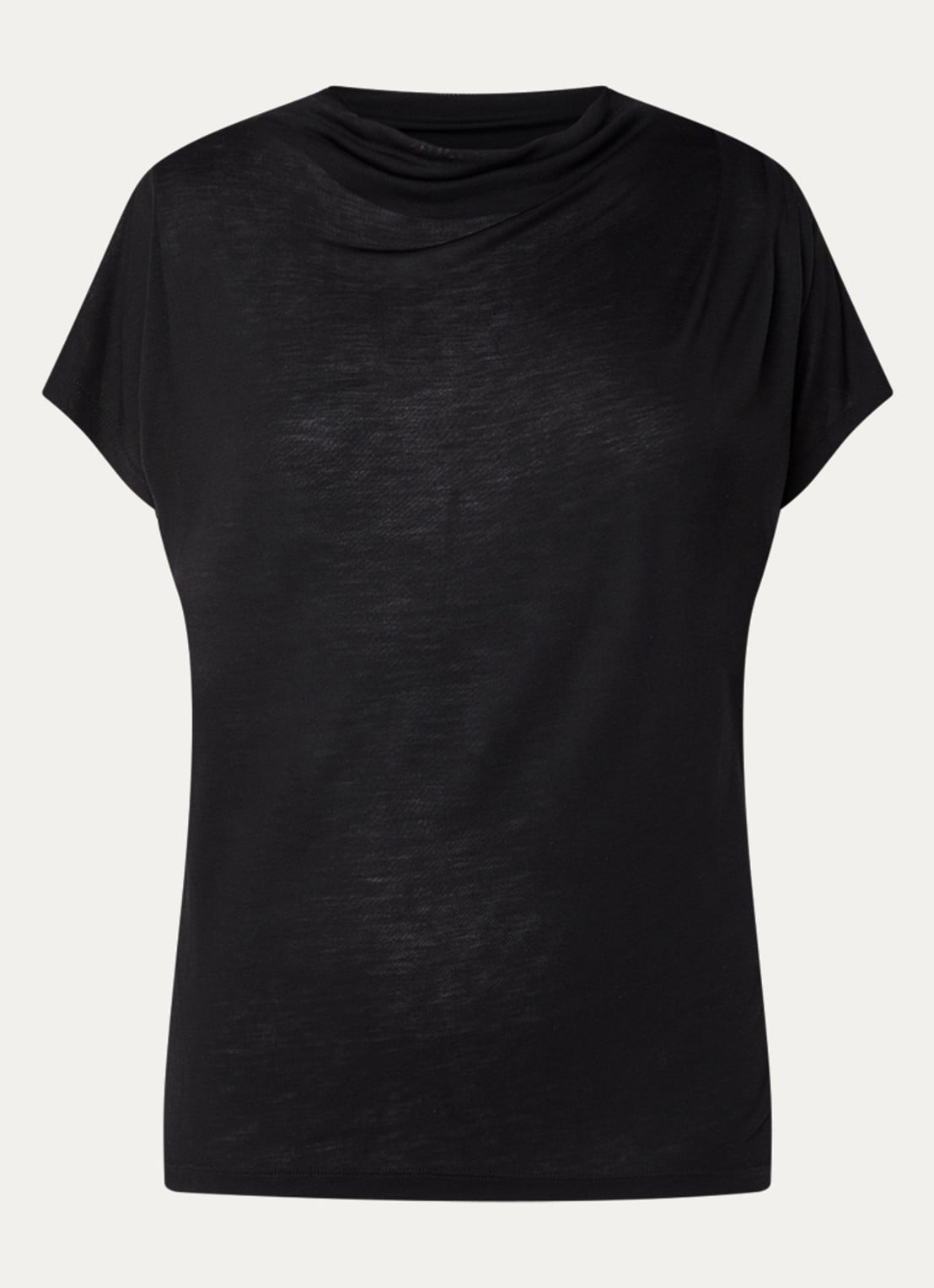 Bruuns Bazaar KatkaBBGinae top  met plooidetail  - voorkant 3 zwart