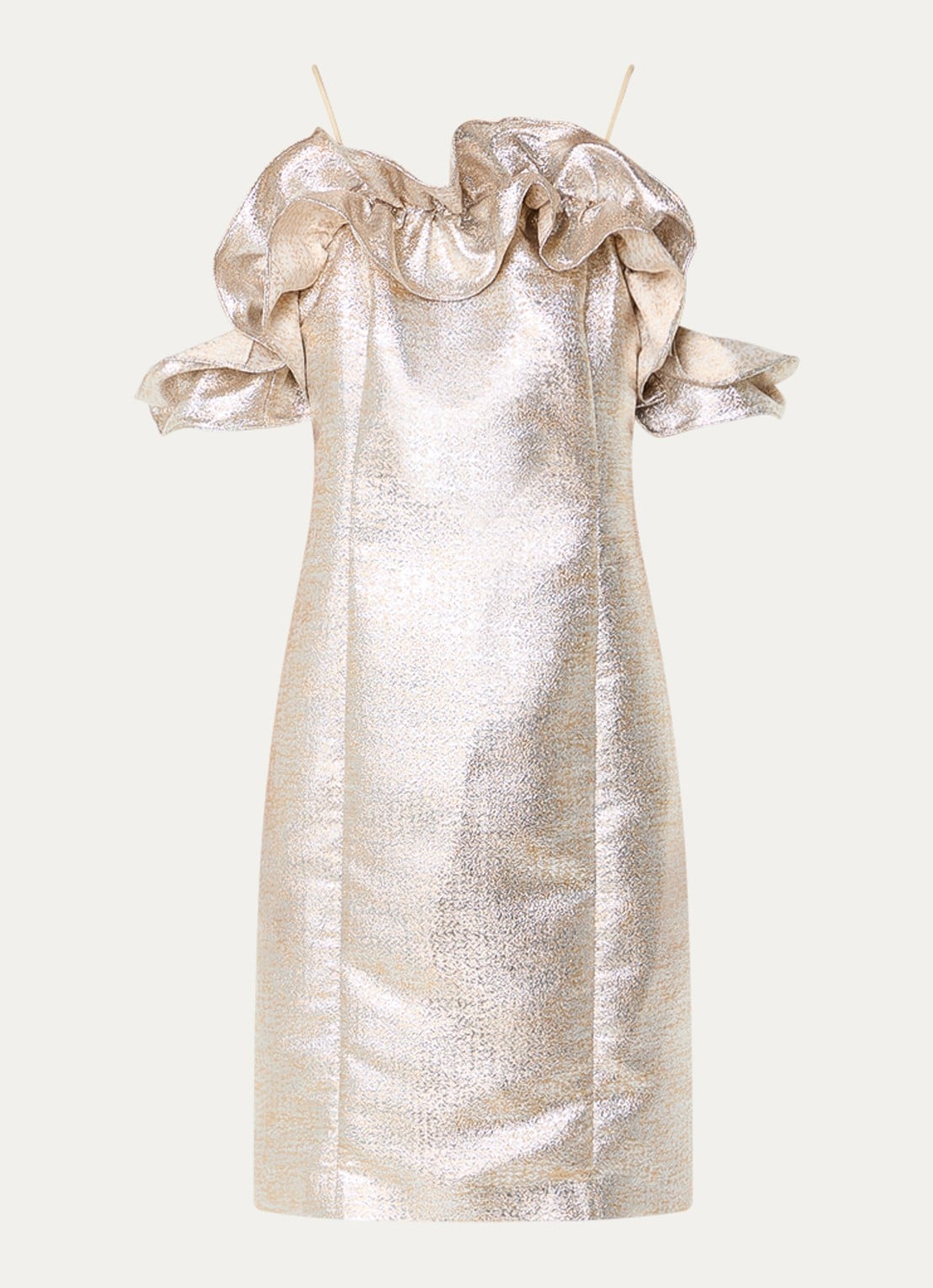 Bruuns Bazaar Martha mini jurk met metallic finish - voorkant 2 goud