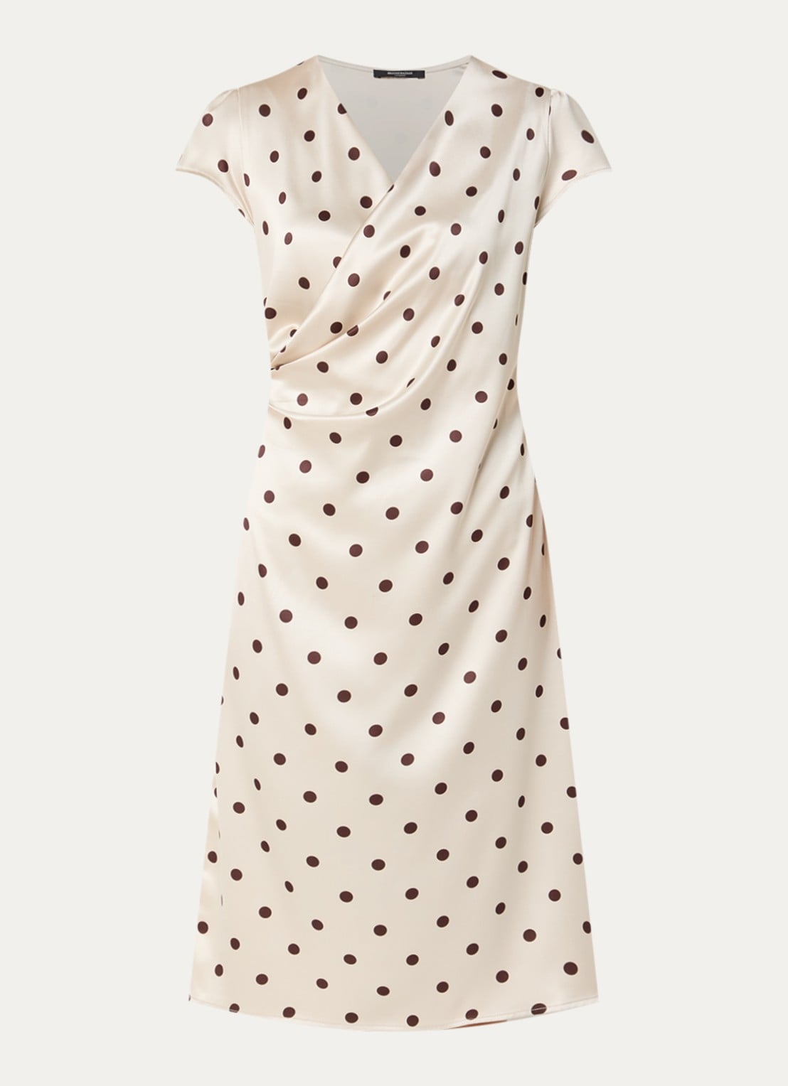 Bruuns Bazaar MatzaBBNeema midi jurk met stippenprint - voorkant 2 beige