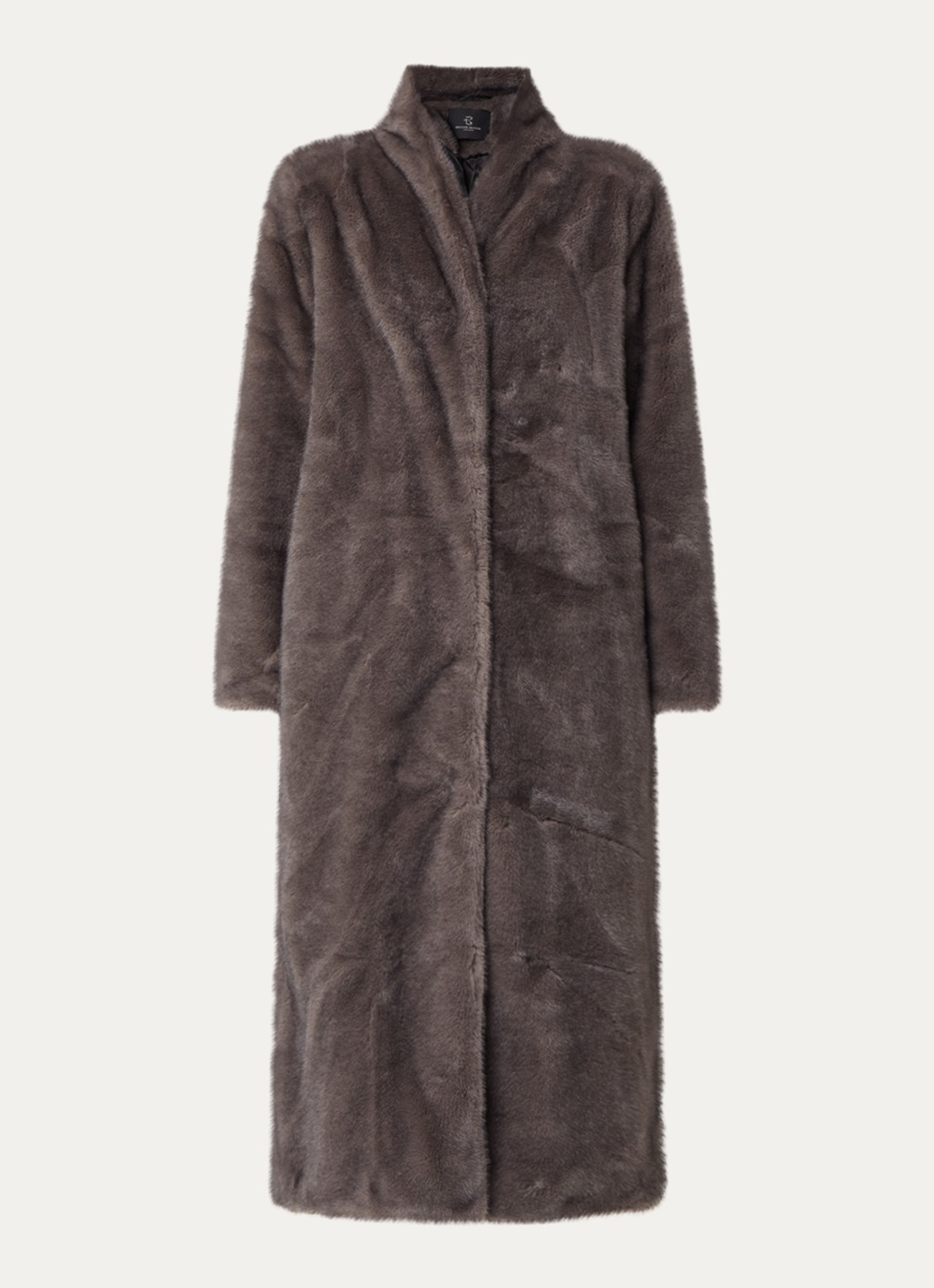 Bruuns Bazaar Meri mantel van imitatiebont - voorkant 3 bruin