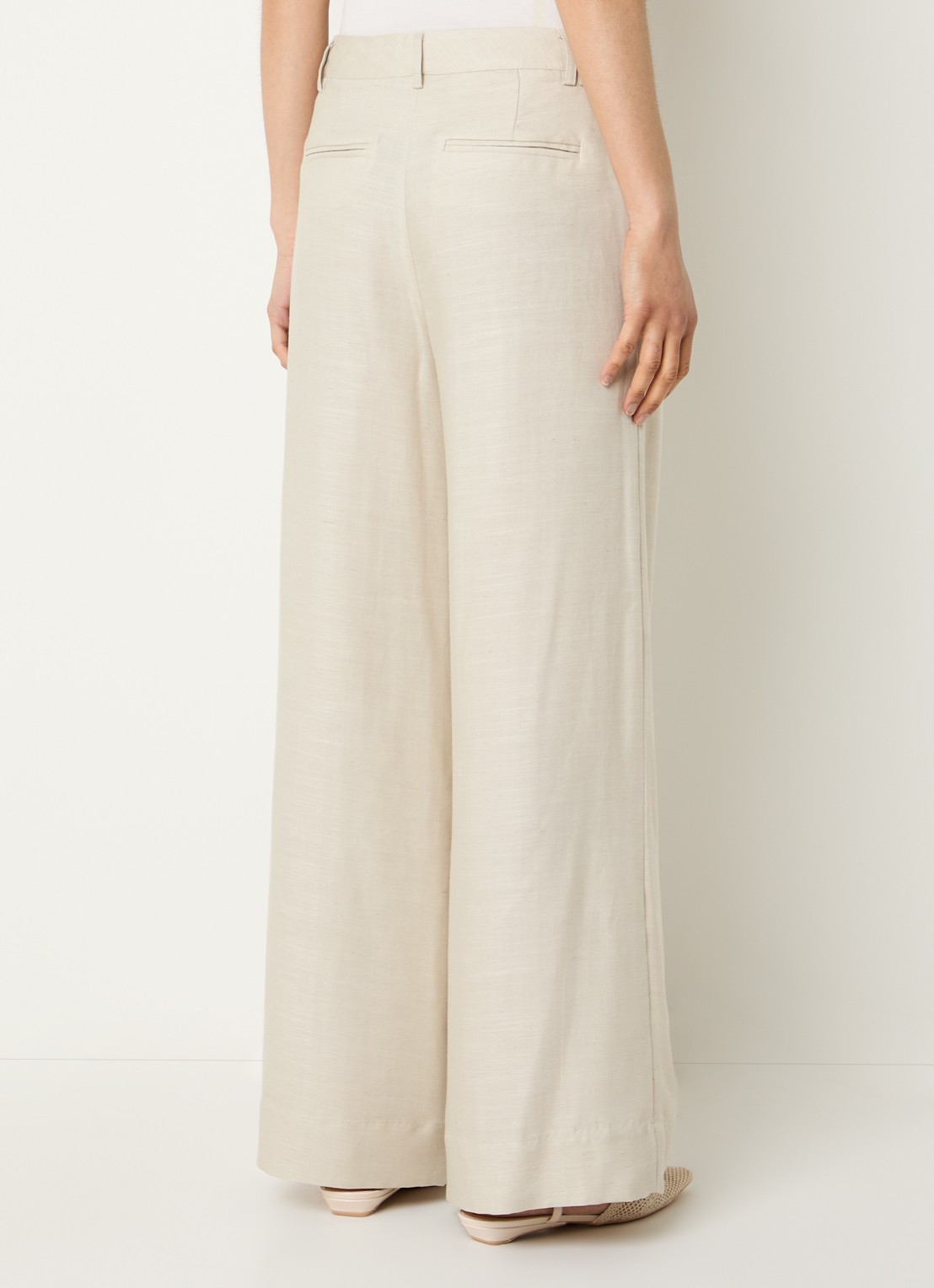 Bruuns Bazaar Mid waist loose fit pantalon met steekzakken - achterkant 4 gebroken wit