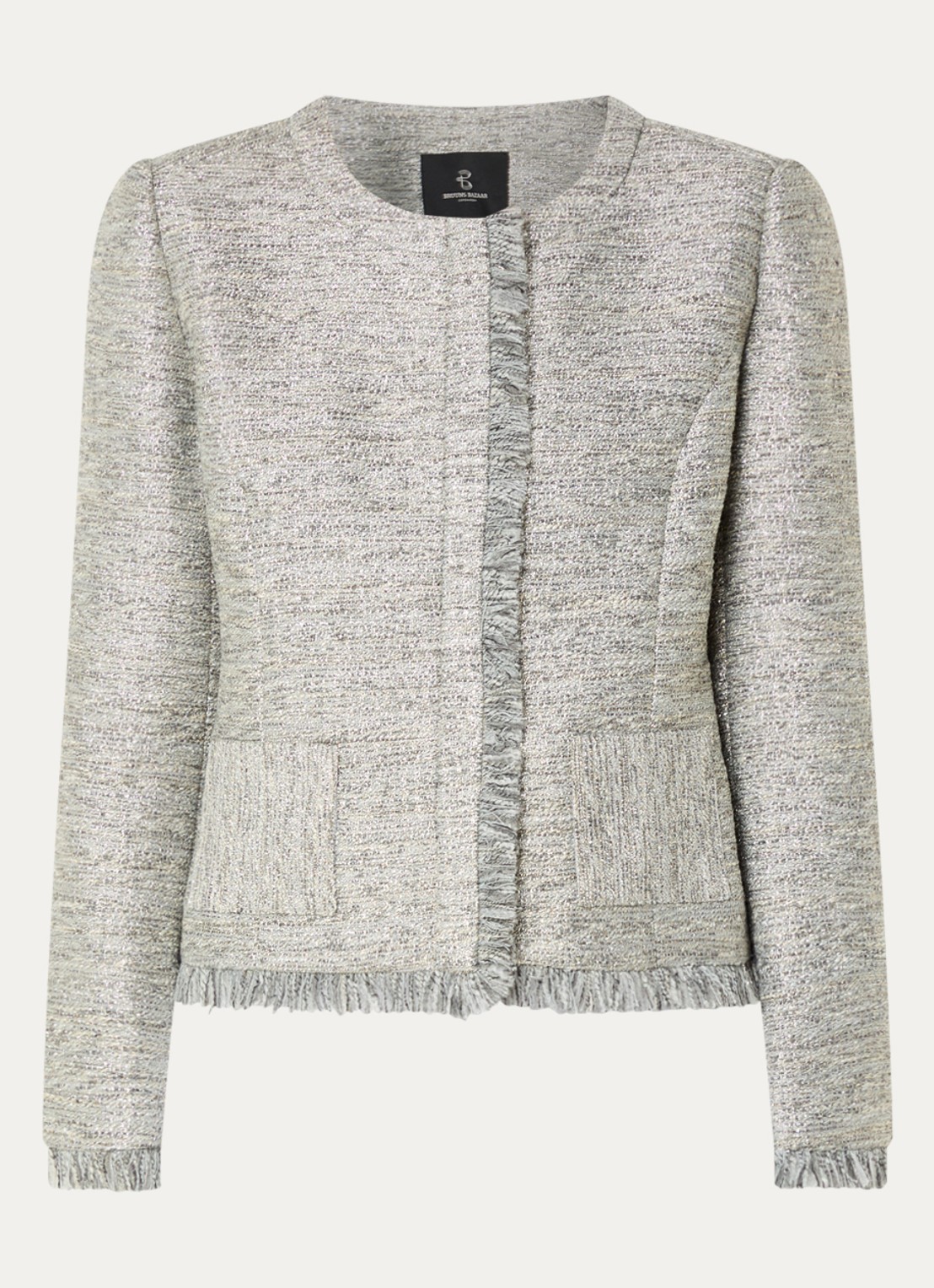 Bruuns Bazaar PelagoBBKarli jack met lurex - voorkant 2 grijs