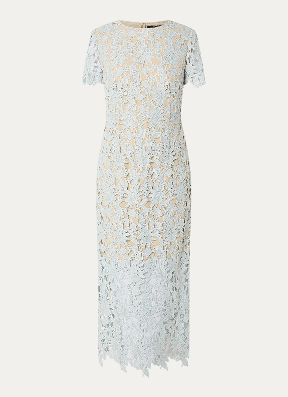 Bruuns Bazaar Sue semi-transparante maxi jurk van kant - voorkant lichtblauw