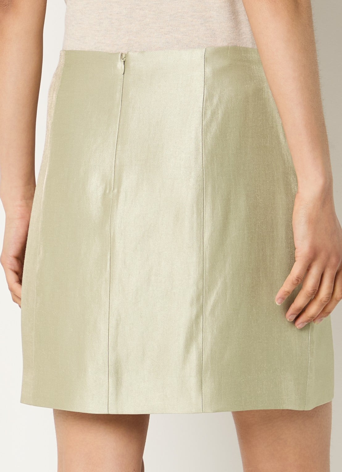 Bruuns Bazaar Sussan mini rok met metallic finish - achterkant 4 goud