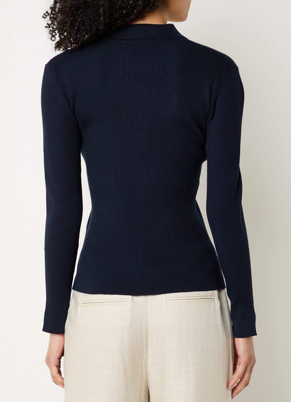 Bruuns Bazaar Top met knoopsluiting - achterkant 3 donkerblauw