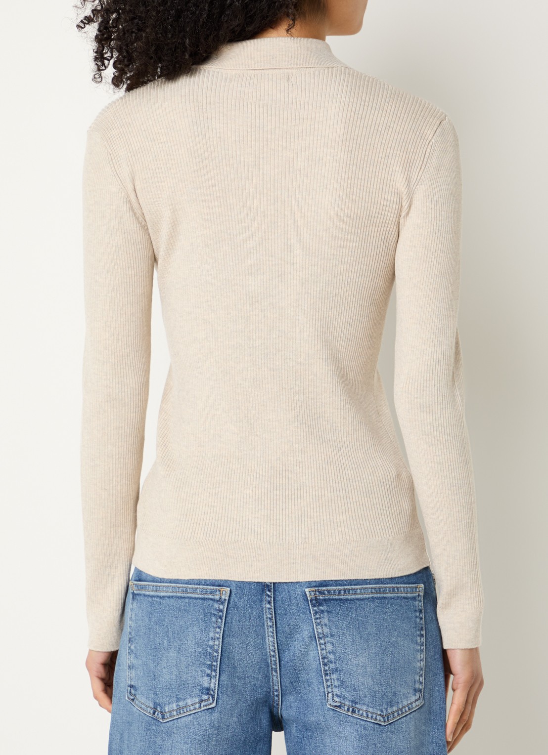Bruuns Bazaar Top met knoopsluiting - achterkant beige