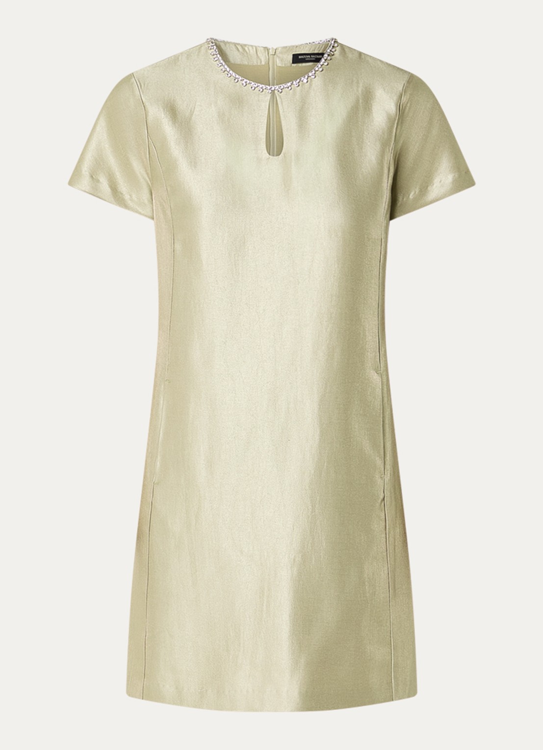Bruuns Bazaar Vinna mini jurk met ronde hals - voorkant goud