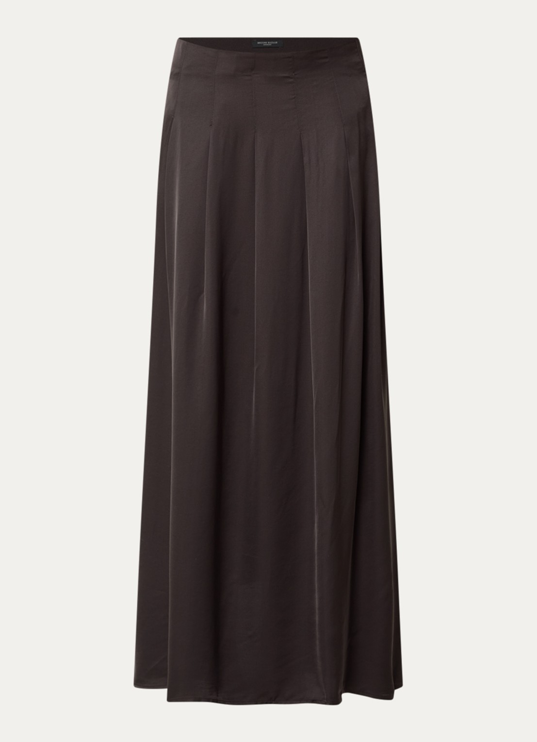 Bruuns Bazaar WeckiaBBTyras maxi rok met plooien - voorkant 2 donkerbruin