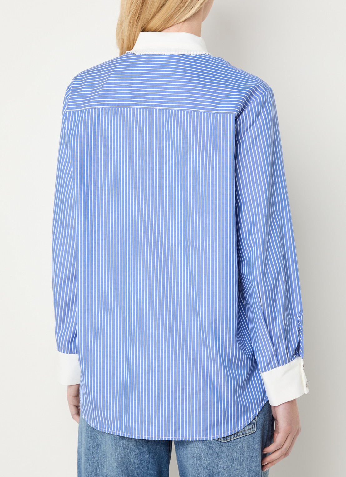 Bruuns Bazaar Ziana blouse met streepprint - achterkant 2 blauw