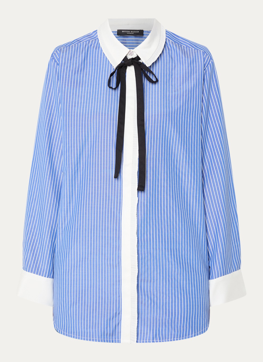 Bruuns Bazaar Ziana blouse met streepprint - voorkant 3 blauw