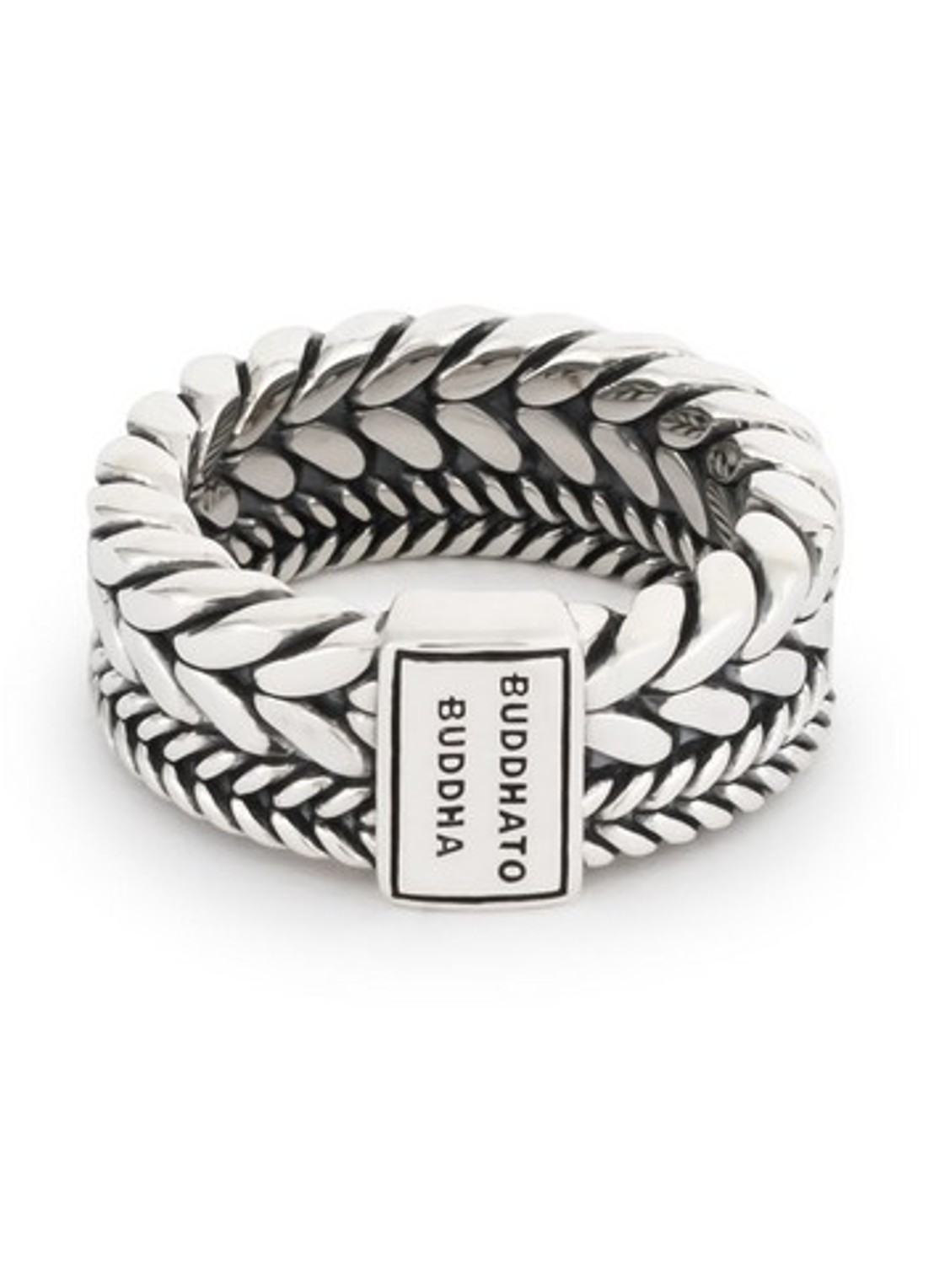 Buddha to Buddha Barbara Double ring van zilver - voorkant zilver