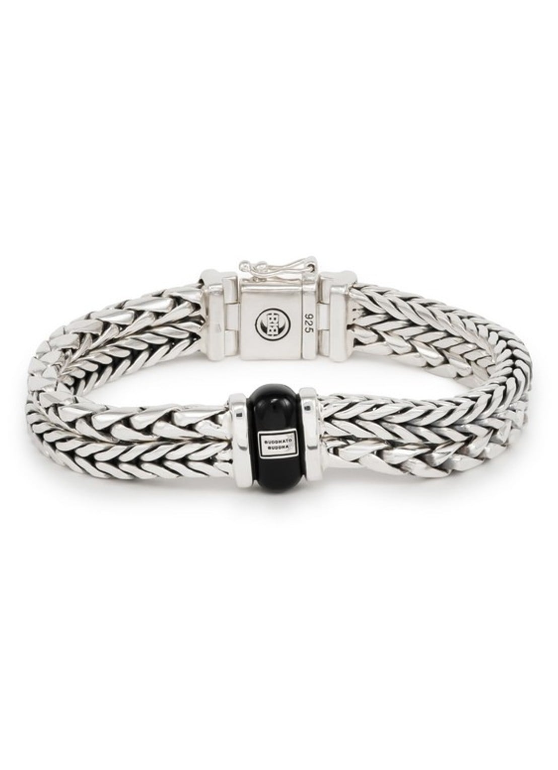 Buddha to Buddha Barbara/George armband van zilver met onyx - voorkant zilver