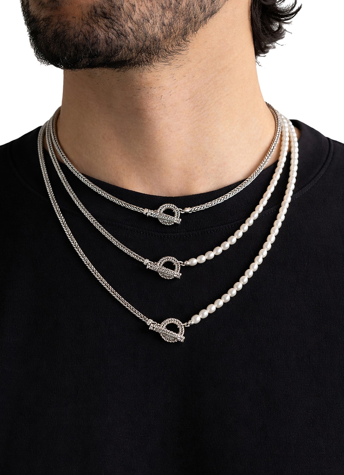 Buddha to Buddha Barbara ketting van zilver - voorkant 2 zilver