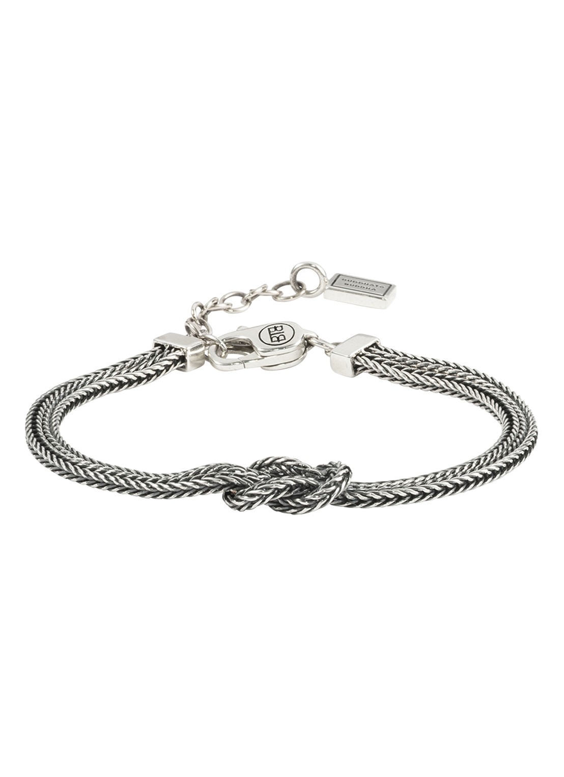 Buddha to Buddha Barbara Mini Knot armband van zilver  - voorkant zilver