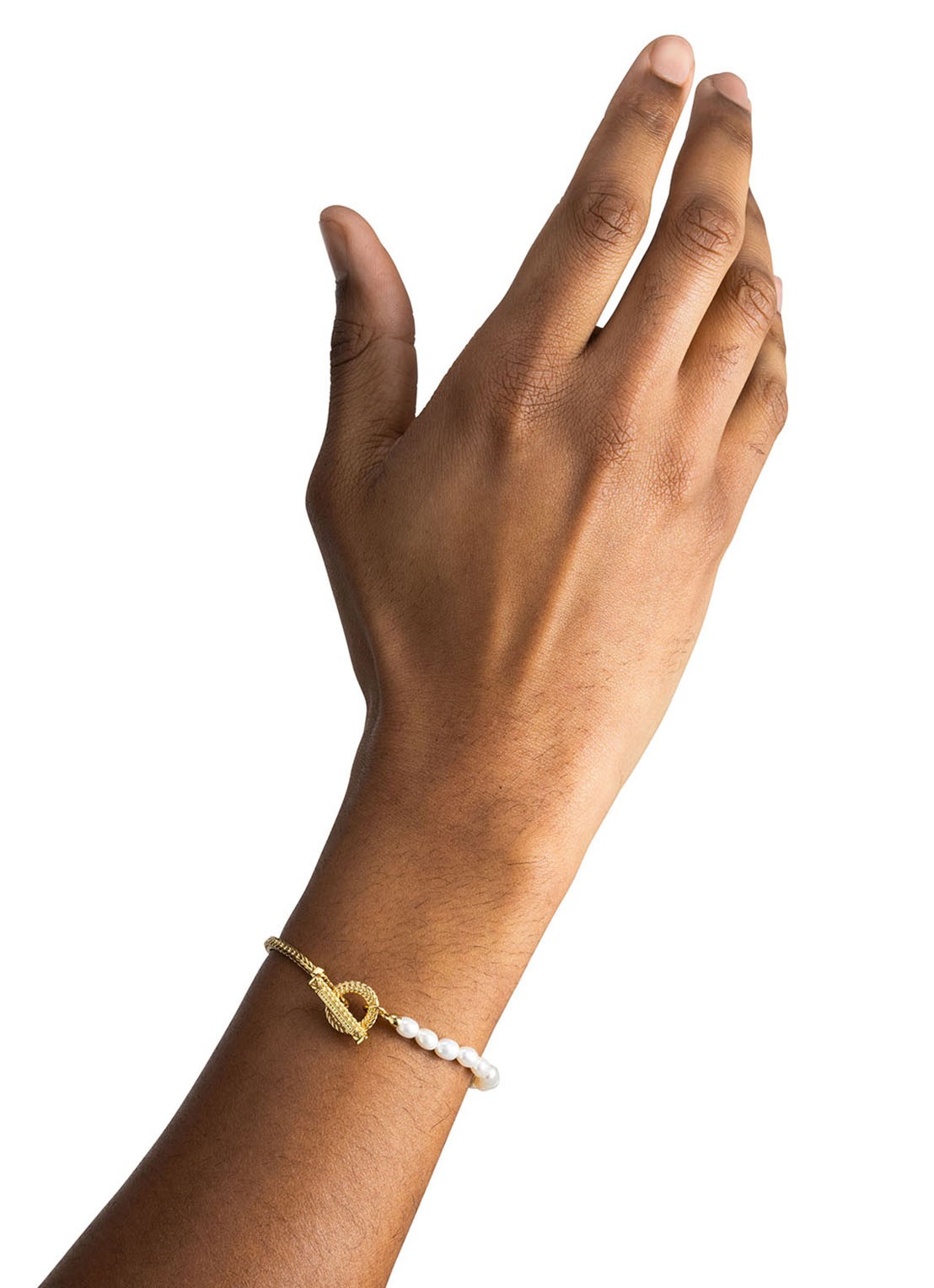 Buddha to Buddha Barbara Mini Pearl armband verguld - voorkant 5 goud