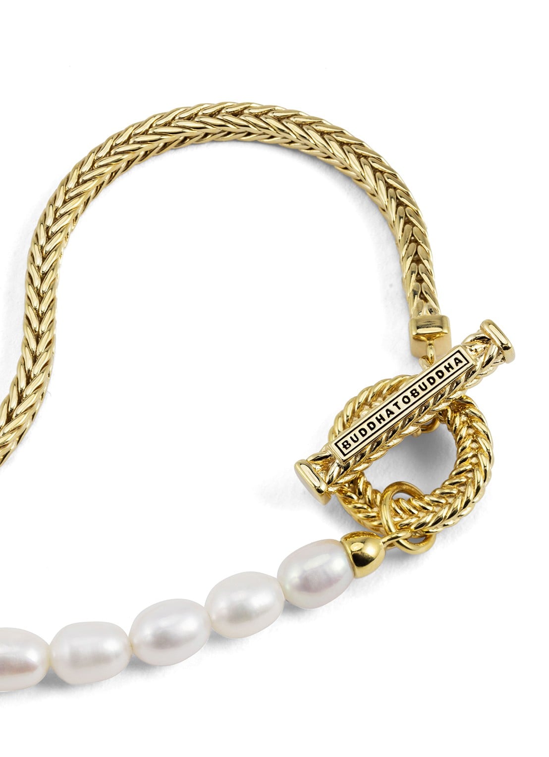 Buddha to Buddha Barbara Mini Pearl ketting verguld - detail 2 goud