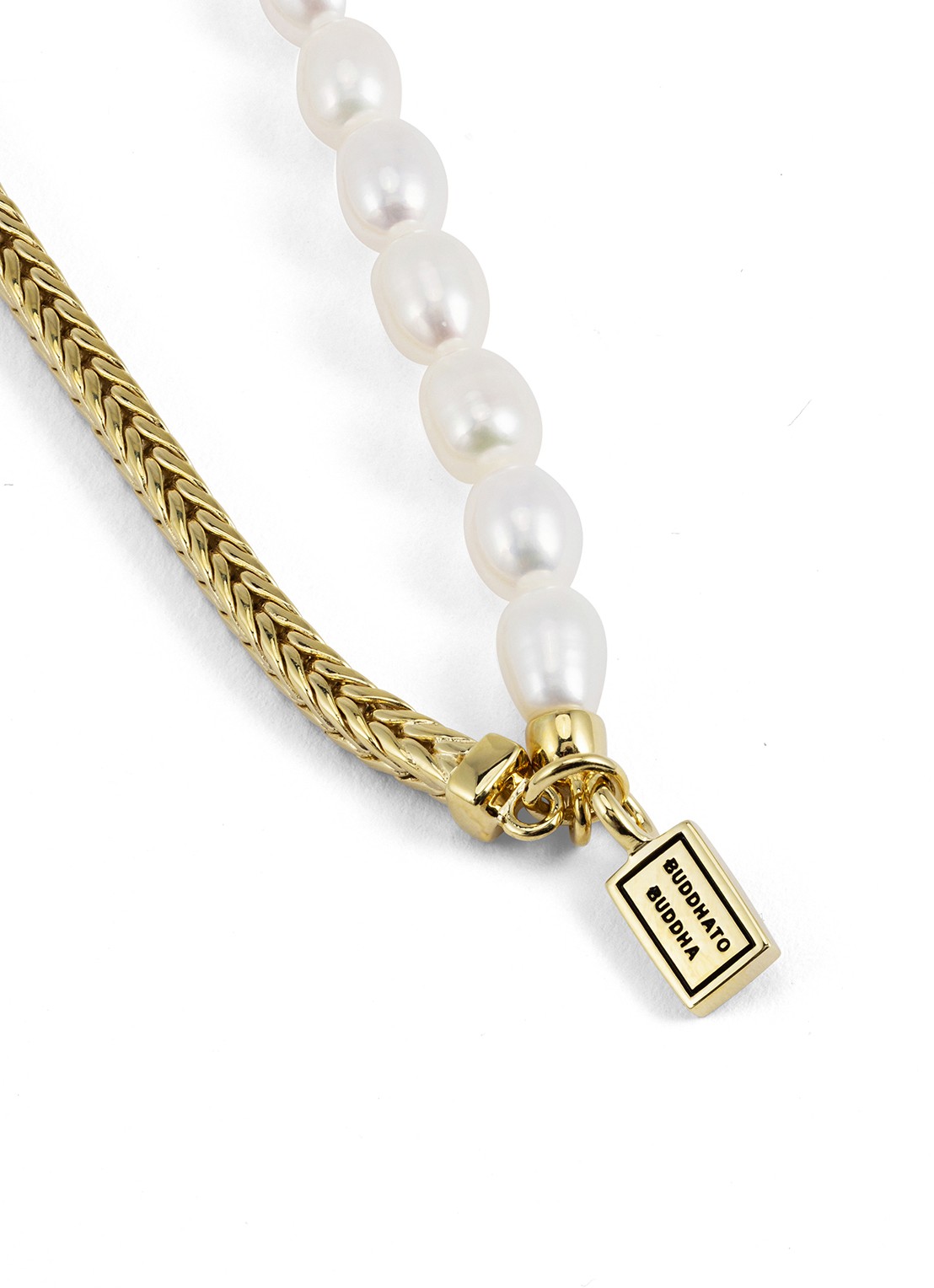 Buddha to Buddha Barbara Mini Pearl ketting verguld - detail 3 goud