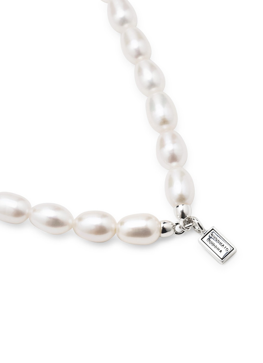 Buddha to Buddha Barbara parelketting XS  - detail zilver