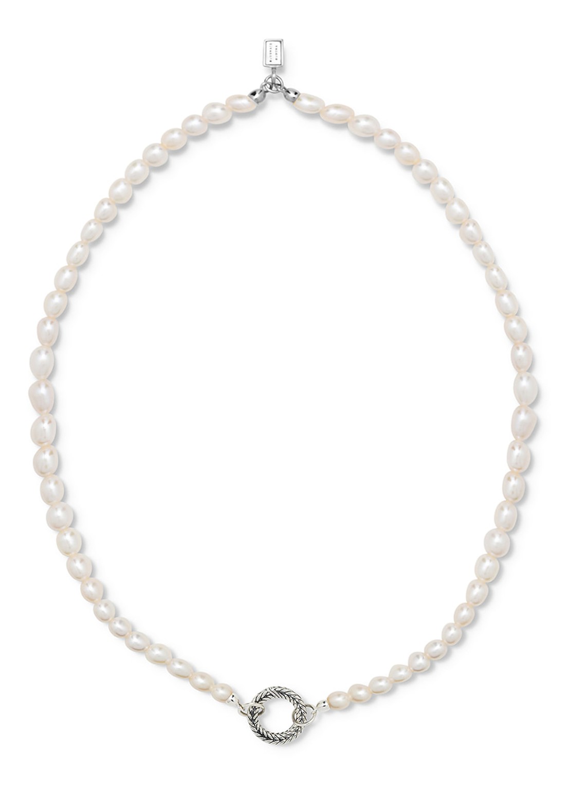 Buddha to Buddha Barbara parelketting XS  - voorkant 4 zilver
