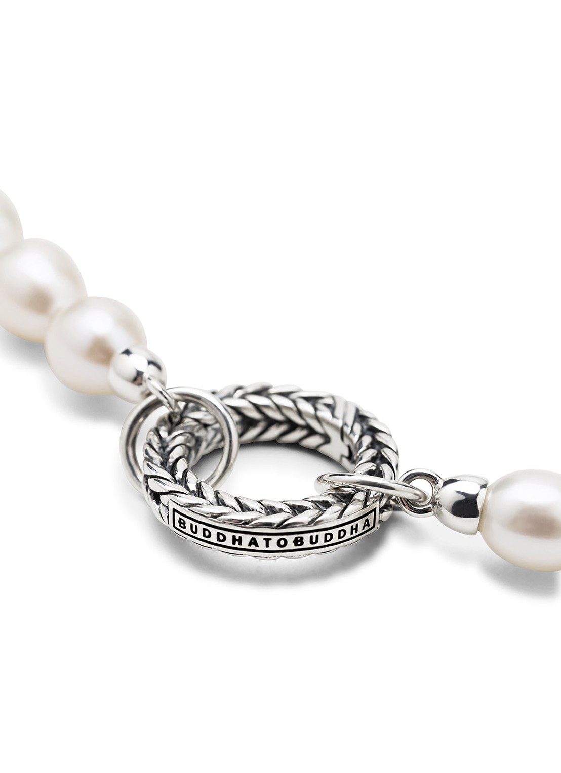 Buddha to Buddha Barbara parelketting XS  - voorkant 5 zilver