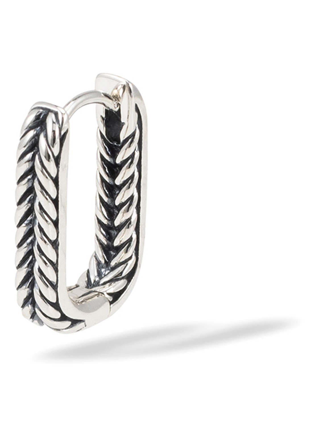 Buddha to Buddha Barbara reversible enkele oorring van zilver - voorkant 3 zilver