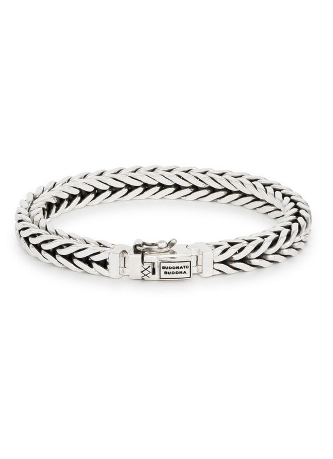 Buddha to Buddha Barbara schakelarmband van zilver - voorkant zilver