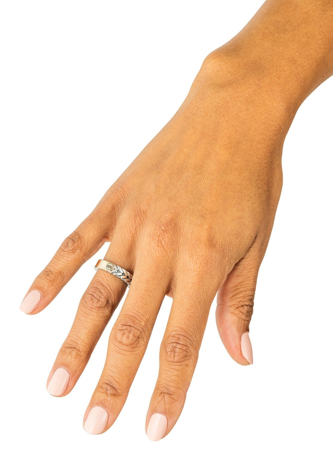 Buddha to Buddha Barbara Small Dual ring van zilver met detail van 14 karaat goud - voorkant zilver