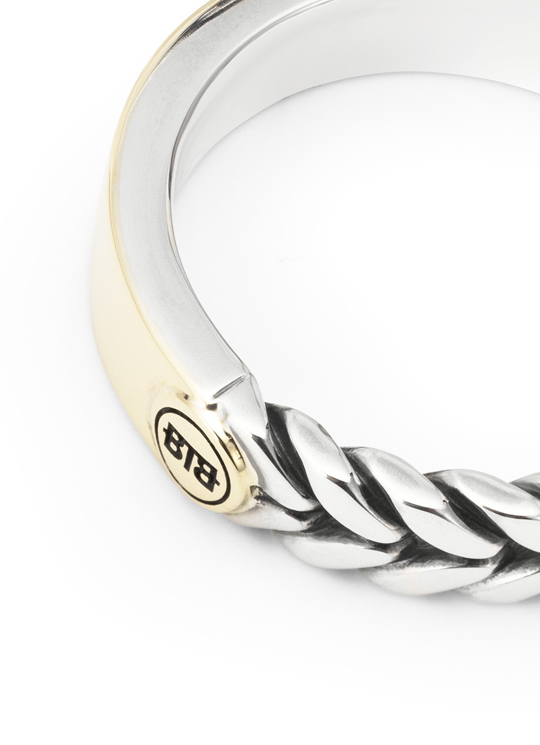 Buddha to Buddha Barbara Small Dual ring van zilver met detail van 14 karaat goud - detail 4 zilver