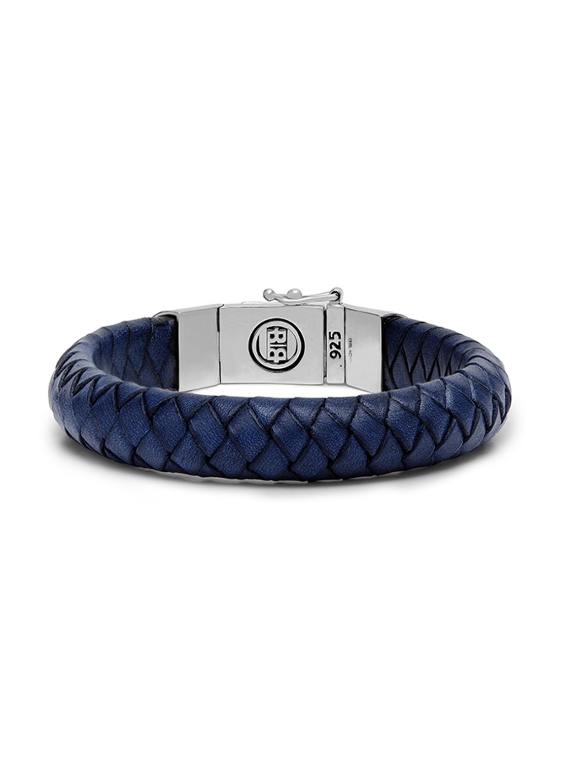 Buddha to Buddha Ben armband van leer - detail donkerblauw
