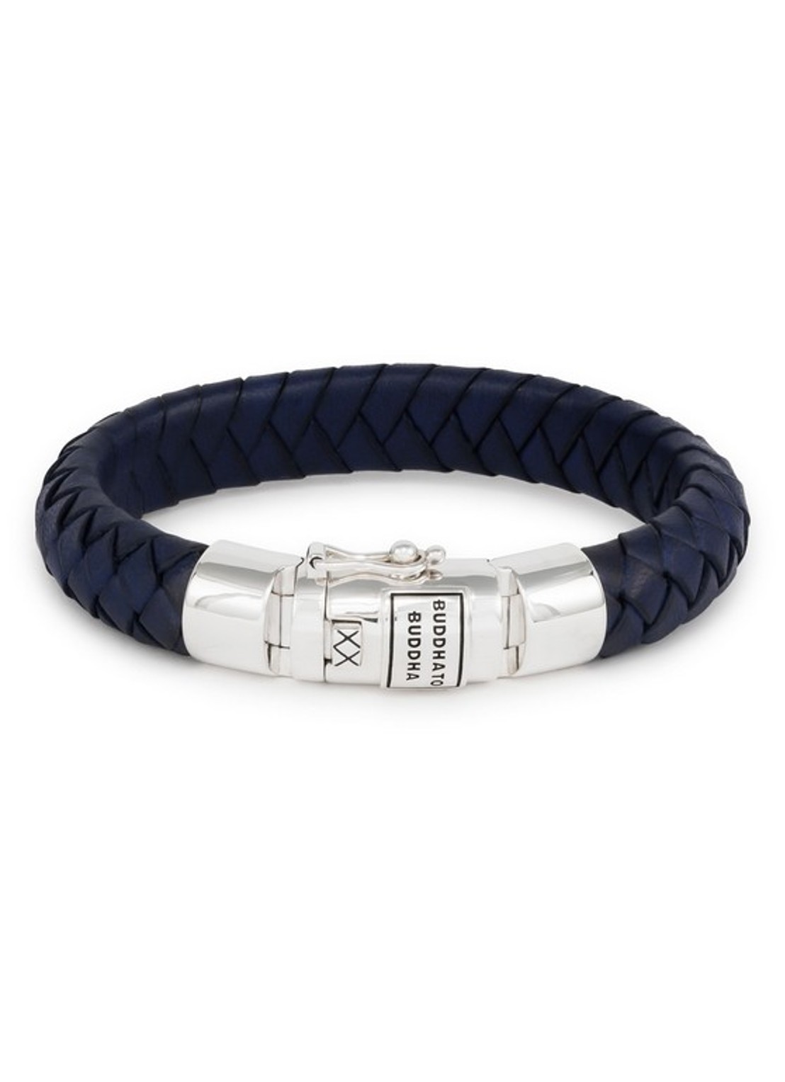 Buddha to Buddha Ben armband van leer - voorkant 2 donkerblauw