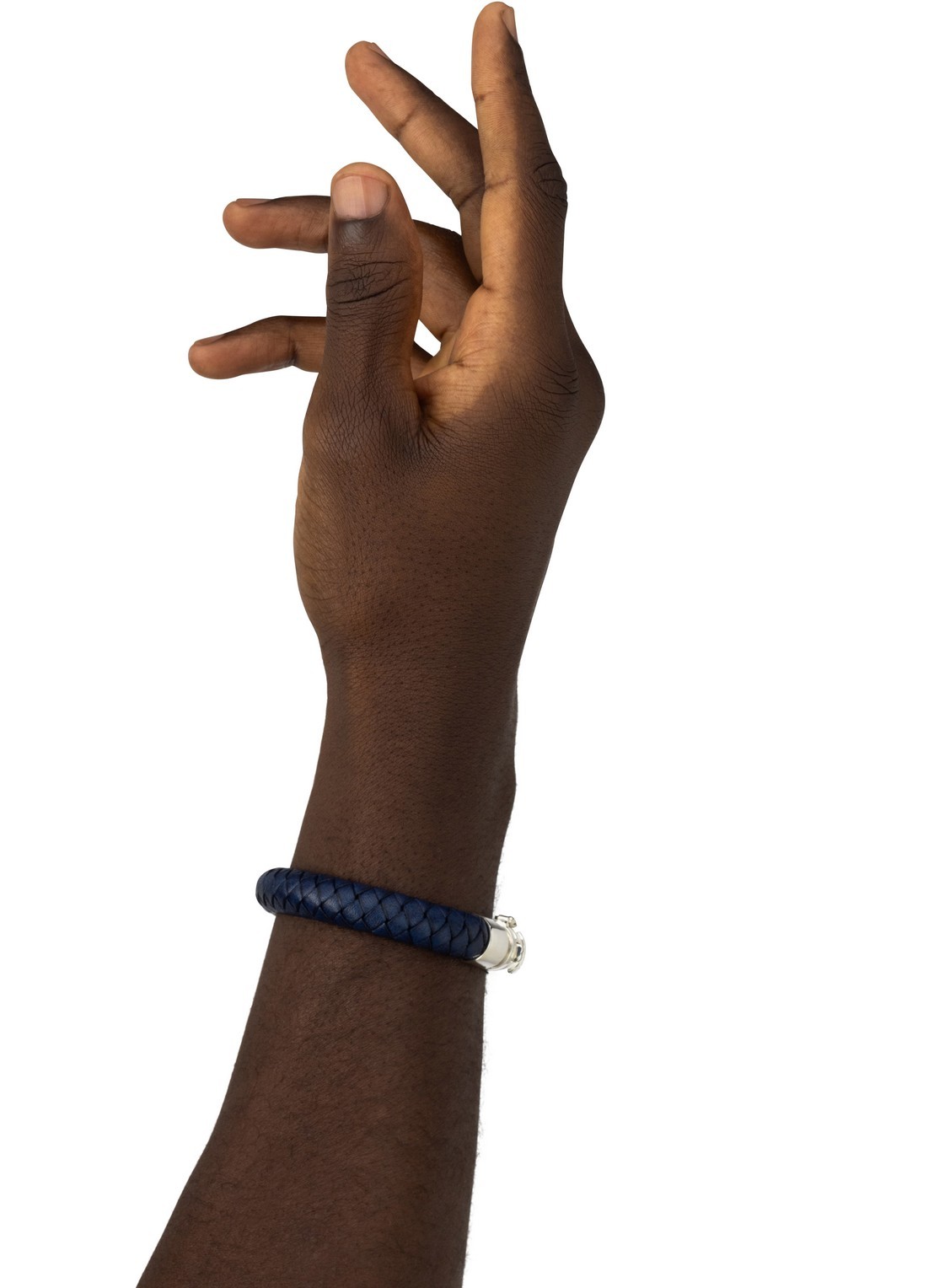 Buddha to Buddha Ben armband van leer - voorkant 3 donkerblauw