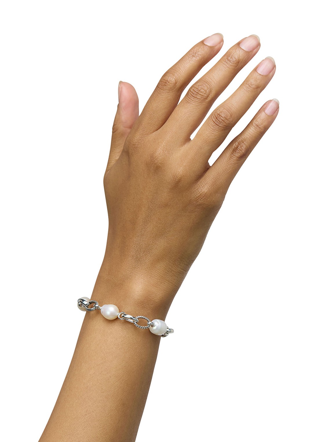 Buddha to Buddha Ben Baroque armband van zilver met parel  - voorkant 2 zilver