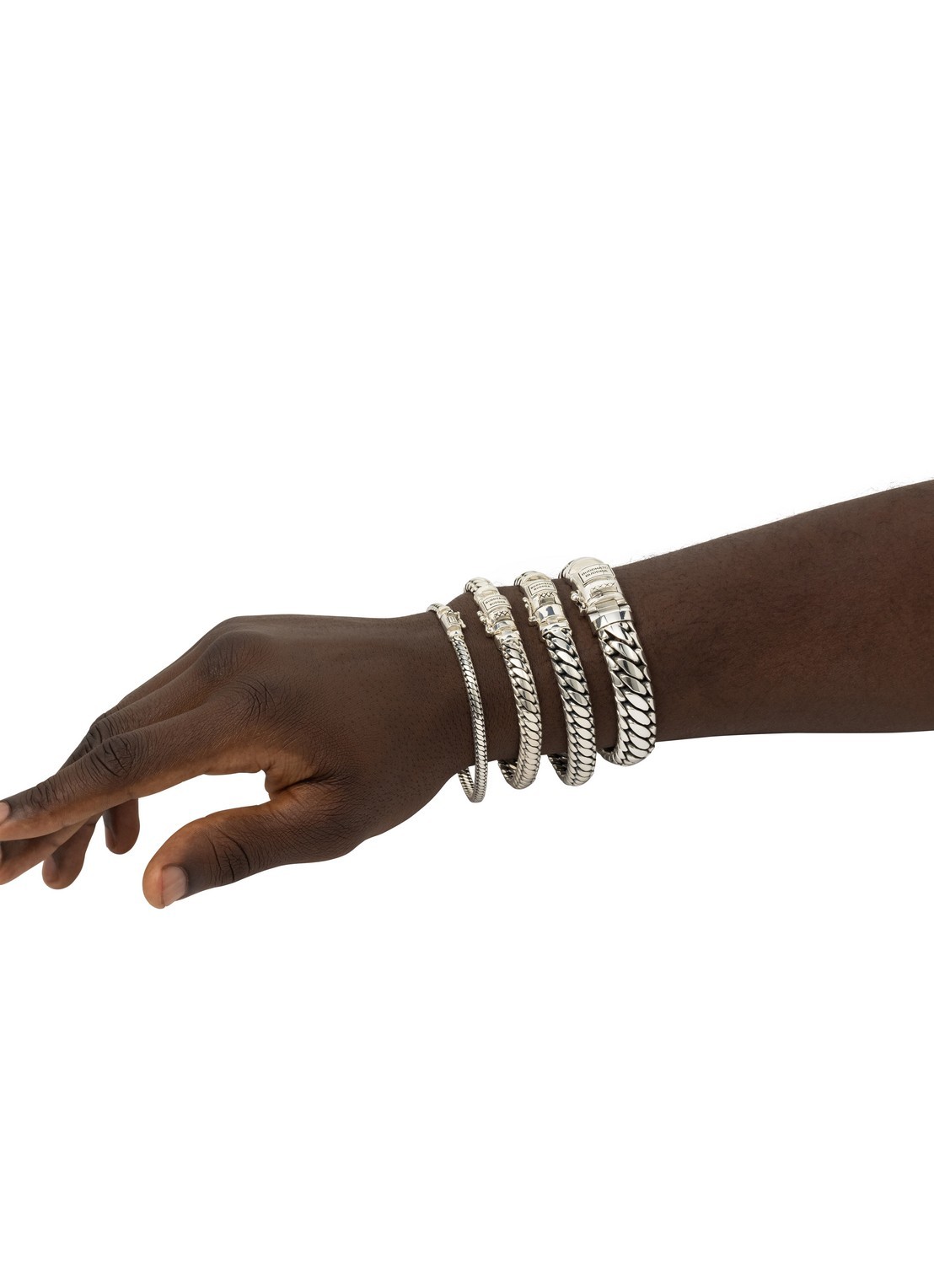 Buddha to Buddha Ben Medium schakelarmband van zilver - detail 3 zilver