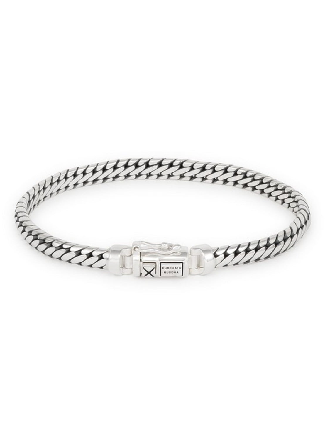 Buddha to Buddha Ben Mini schakelarmband van zilver - voorkant zilver