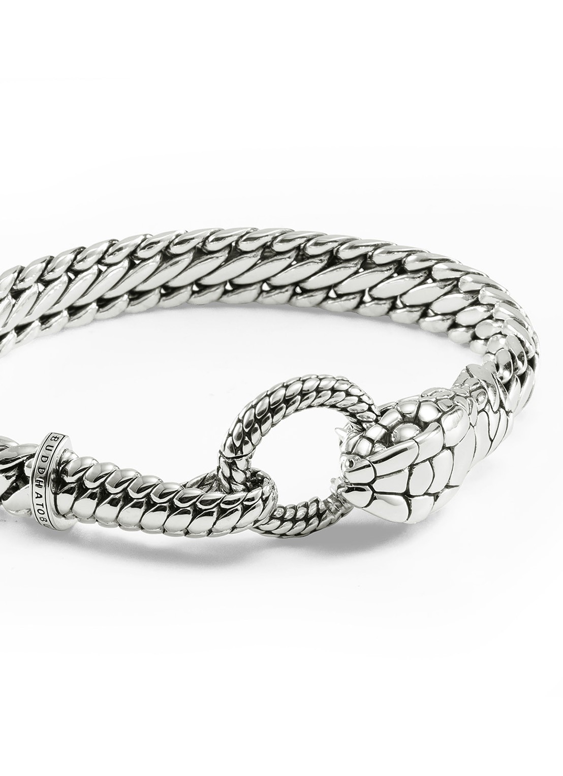 Buddha to Buddha Ben XS Slang armband van zilver - detail 2 zilver