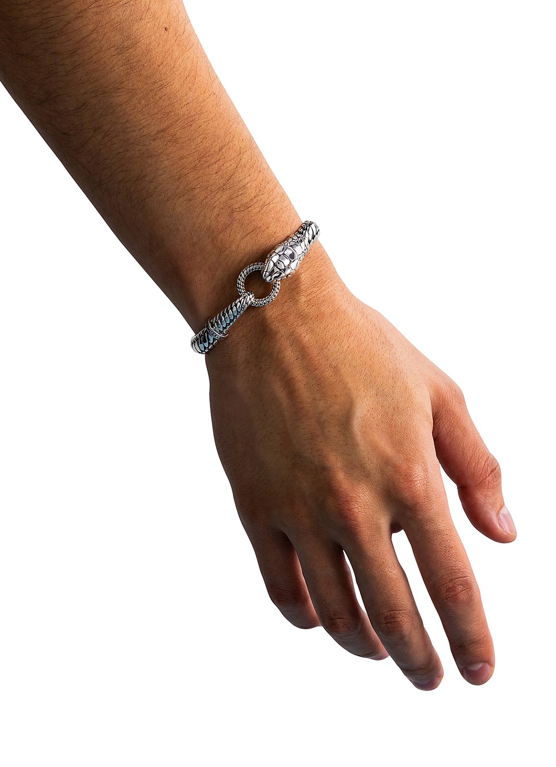 Buddha to Buddha Ben XS Slang armband van zilver - detail 4 zilver