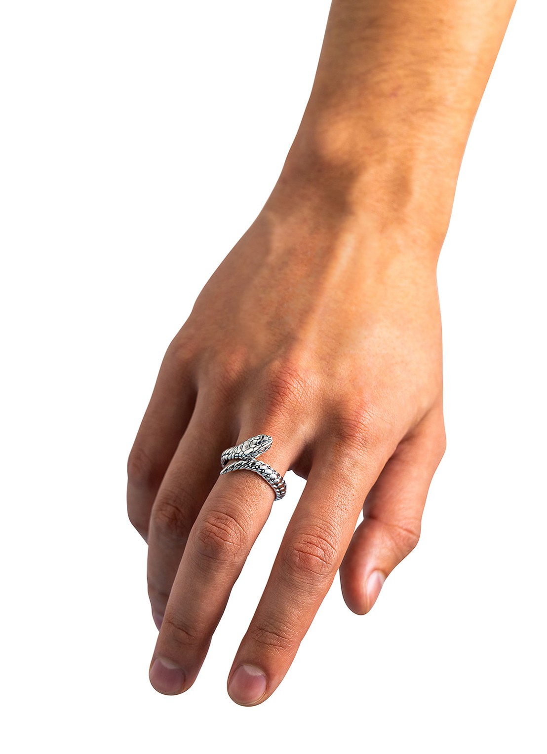 Buddha to Buddha Ben XS Slang ring van zilver - detail 4 zilver