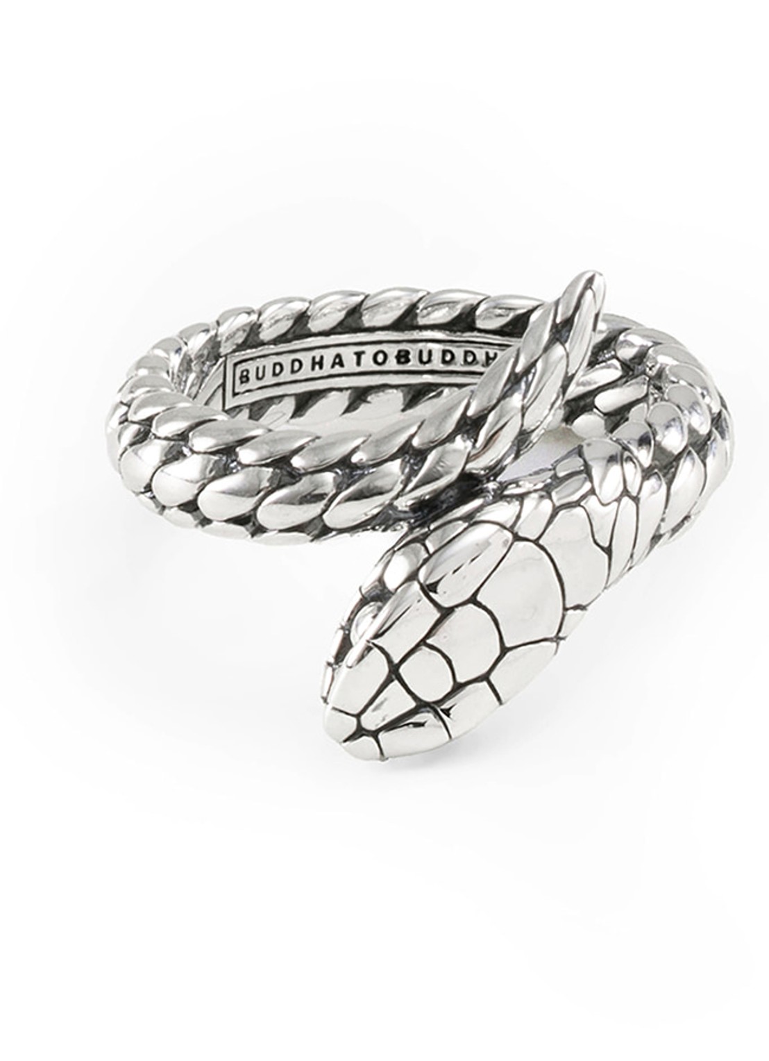 Buddha to Buddha Ben XS Slang ring van zilver - voorkant zilver