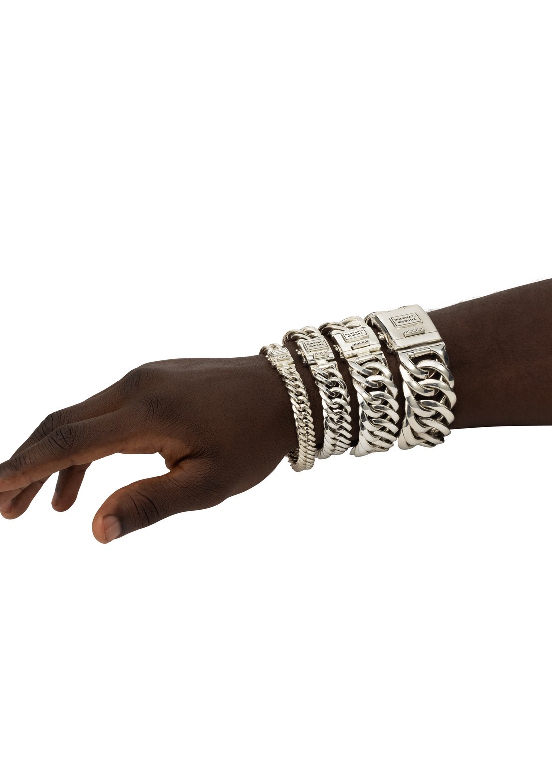 Buddha to Buddha Chain Big schakelarmband van zilver - detail zilver