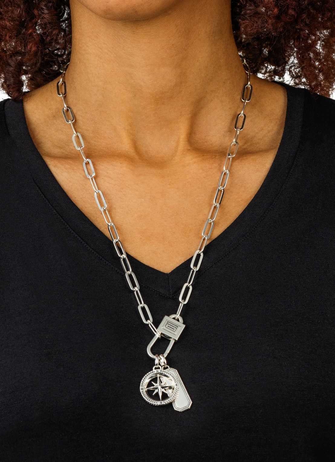 Buddha to Buddha Chainlink Lock ketting van zilver - detail 3 zilver