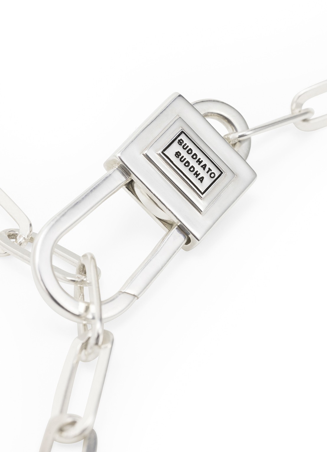 Buddha to Buddha Chainlink Lock ketting van zilver - detail 5 zilver
