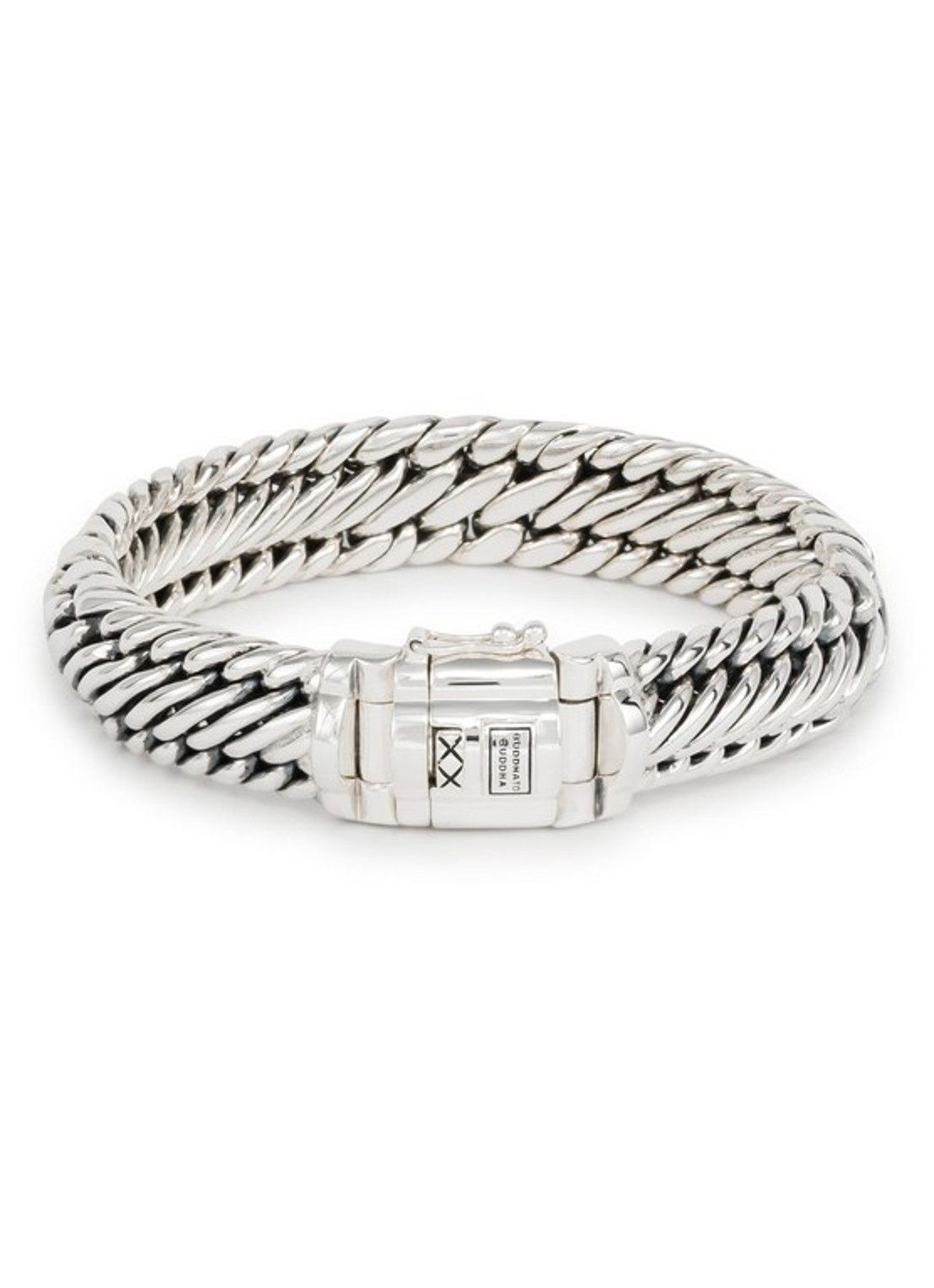 Buddha to Buddha Edwin/Ben Small schakelarmband van zilver - voorkant zilver
