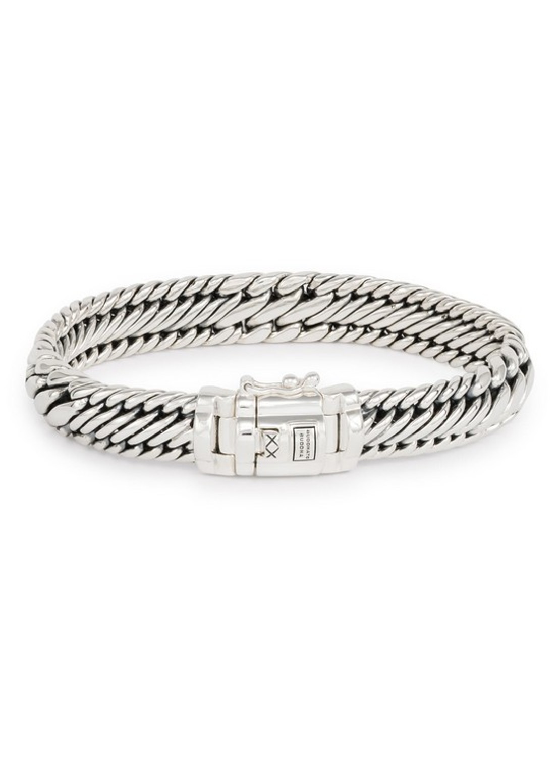 Buddha to Buddha Edwin/Ben XS schakelarmband van zilver - voorkant 2 zilver