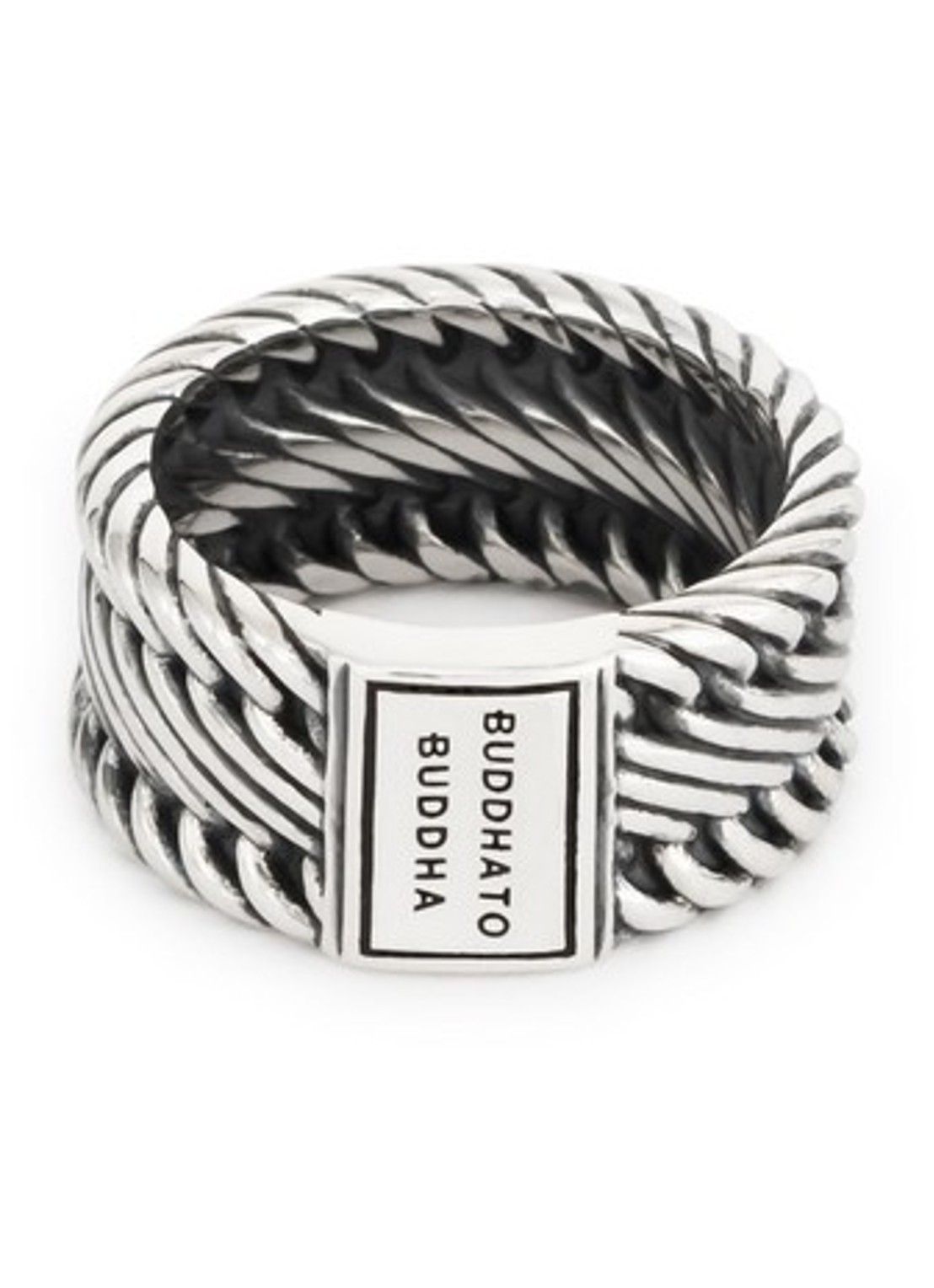 Buddha to Buddha Edwin Small ring van zilver - voorkant zilver