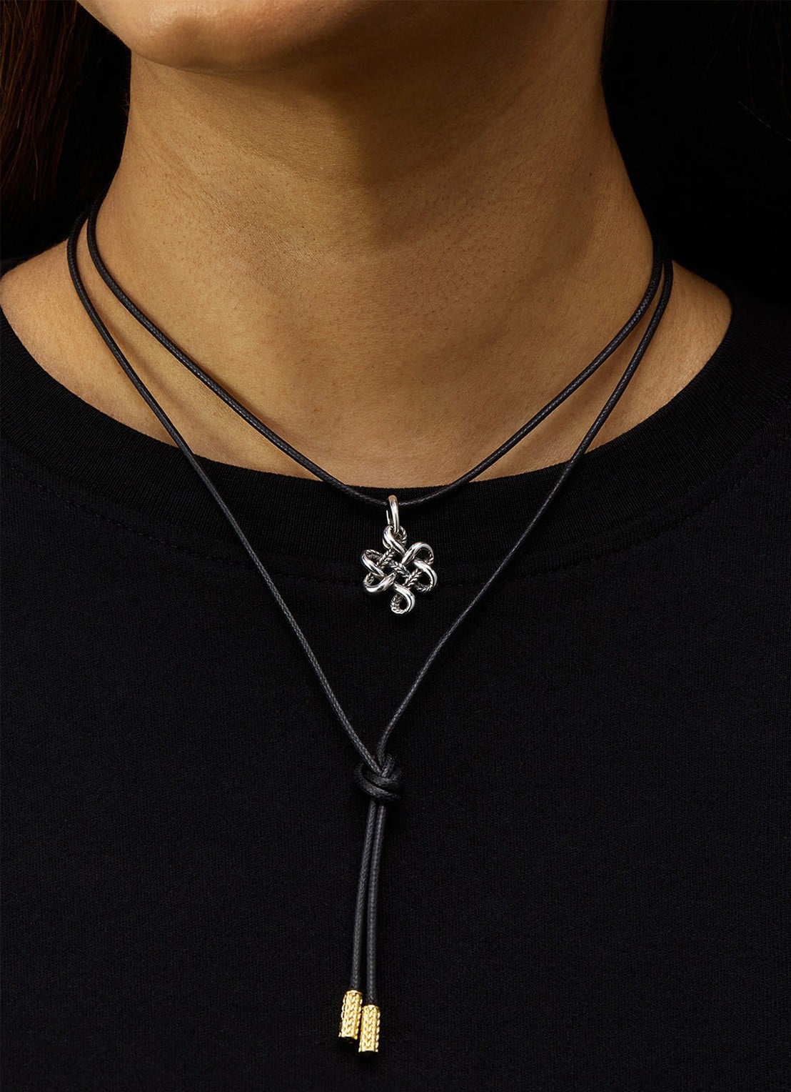 Buddha to Buddha Ellen ketting verguld - voorkant 5 zwart