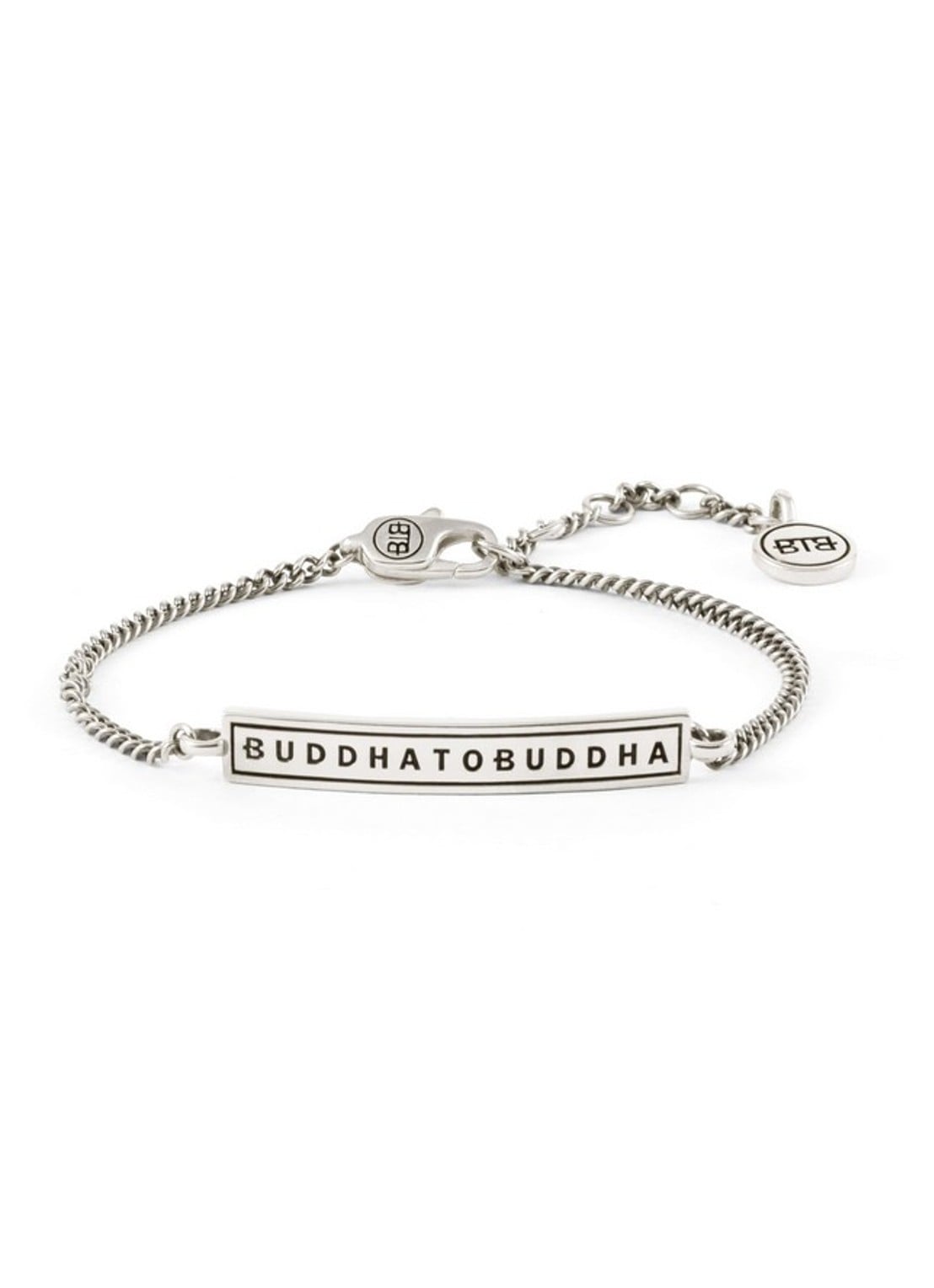 Buddha to Buddha Essential Logo enkelbandje van zilver - voorkant zilver